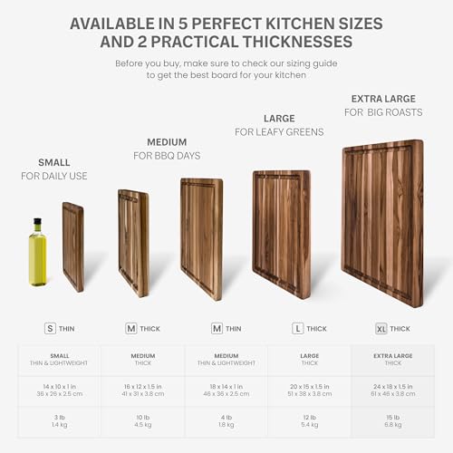 Teakhaus Carving Board with Juice Groove - Extra Large (XL) Teak Wood Cutting Board 24”L x 18”W x 1.5” Thick - Sustainably Harvested & FSC Certified - Knife Friendly with Beeswax Oil Finish
