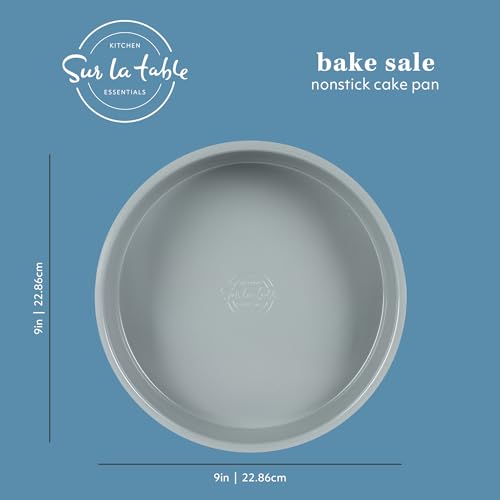 Sur La Table Kitchen Essentials Bake Sale 9 Inch PFOA, PFAS, PTFE Free Nonstick Round Cake Pan - Linen White