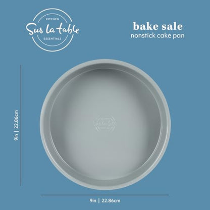 Sur La Table Kitchen Essentials Bake Sale 9 Inch PFOA, PFAS, PTFE Free Nonstick Round Cake Pan - Linen White