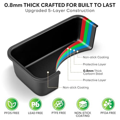 Fire More 10-Piece Nonstick Baking Pan Set, 0.8MM Thick Stackable Bakeware Sets Including Cookie Sheets for Baking, Cooling Rack, Muffin Pan, Cake Pan, Pizza Pan, Loaf Pan