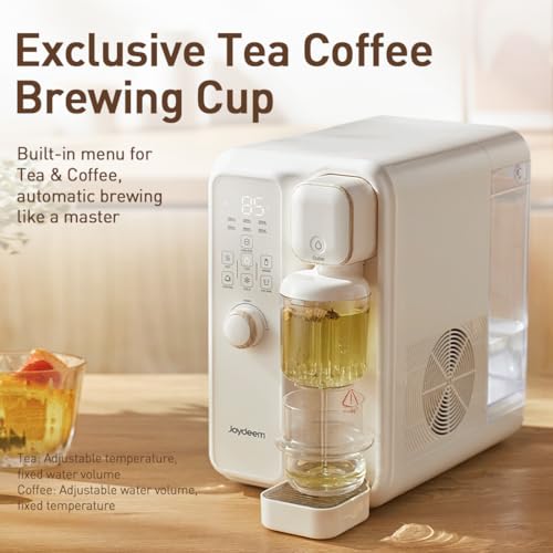 Joydeem Instant Hot & Cold Water Dispenser, Automatic Tea & Coffee Brewer, Adjustable Temperature and Volume, BPA Free, 3.5L 120Oz