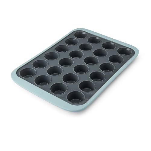 Chicago Metallic 24-Cup Silicone Muffin Pan, Nonstick Bakeware with Wire-Reinforced Rim, BPA-Free Food-Grade Silicone, Oven Safe to 428°F, Dishwasher Safe, Easy Cupcake Release