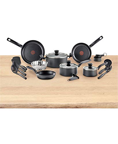 T-fal FBA_A821SI64 Initiatives Nonstick Inside and Out, 18-Piece, Black