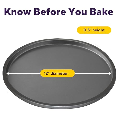 Wilton Silver Non Stick 12 in. Pizza Pan, Cold-Rolled Steel Bakeware, Made without PFAS