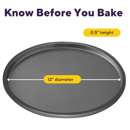 Wilton Silver Non Stick 12 in. Pizza Pan, Cold-Rolled Steel Bakeware, Made without PFAS