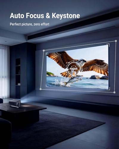 4K Projector Built-in Google TV, 2500ANSI/Auto Lens Cap/AI Voice Control Projector with WiFi and Bluetooth, Smart Movie Projector with Auto Focus & Keystone, Mini Proyector for Apps/Celling/Outdoors