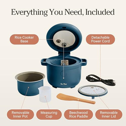 Our Place Rice Cooker, Compact 6-Cup Ceramic Nonstick Rice & Grain Cooker