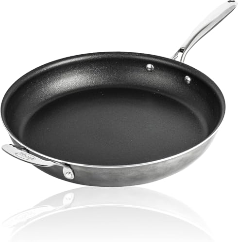 Granitestone 14 Inch Large Non stick Frying Pan for Cooking, Frying Pans Nonstick, Ultra Durable Mineral and Diamond Coating, Family Sized Open Skillet, Oven and Dishwasher Safe, Black