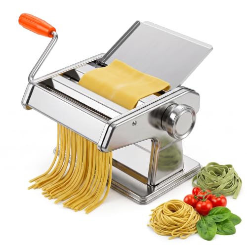 3-in-1 Pasta Maker, 7 Thickness Settings Roller & 2 Cutters Pasta Machin