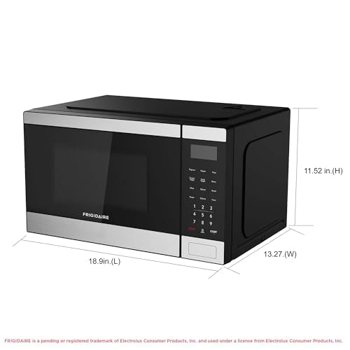 Frigidaire 0.9 CU. FT. Microwave, Digital Control Panel - Auto Cooking Settings - Child Safety Lock - Stainless Steel
