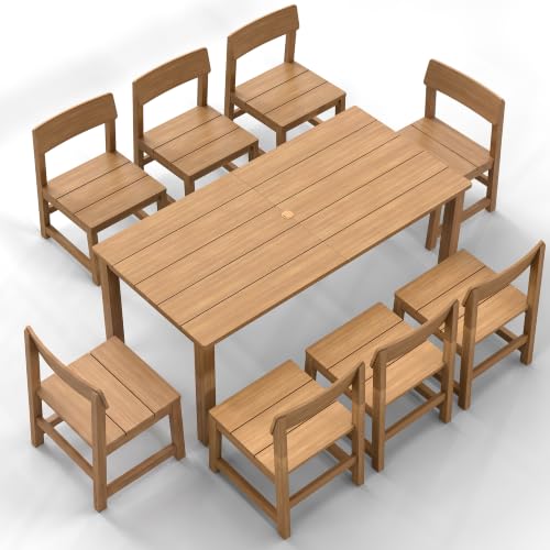 Jocoevol 9 Piece Outdoor Patio Dining Set Table and Chairs Set for 8