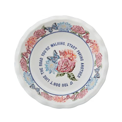 Dolly Parton Pie Dish Durable Stoneware, Even Heat Distribution, Perfect for Sweet and Savory Baking, 10.08 x 10.24 x 2.4 Inch
