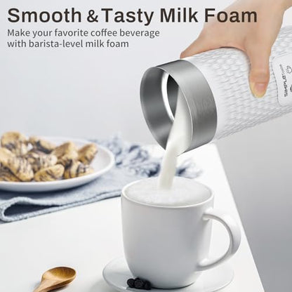 SIMPLETASTE Milk Frother, 4-in-1 Electric Milk Steamer, Automatic Warm and Cold Foam Maker and Milk Warmer for Latte, Cappuccinos, Macchiato, Hot Chocolate