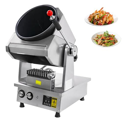 Automatic Stir Fry Machine Countertop Cooker with Water Spray & Drum Design – Natural Gas Powered Smart 360° Cooking Machine Capacity 1.5L-9.3L,110V 100W
