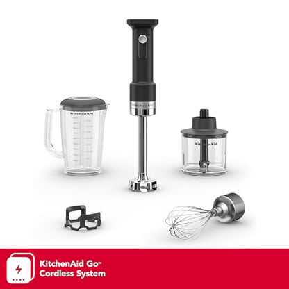 KitchenAid Go Cordless Hand Blender with Accessories - battery sold separately, KHBRV05, Black Matte