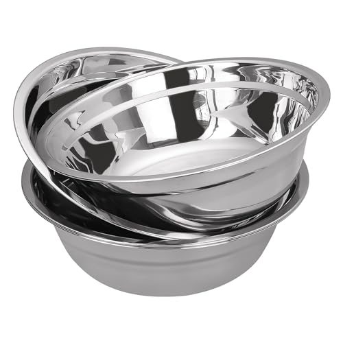 Parlynies Stainless Steel Mixing Bowls for Kitchen, 4 Pack 9.45" Metal Mixing Bowls Set, Nesting Bowls for Baking Serving Cooking Food Prep Storage