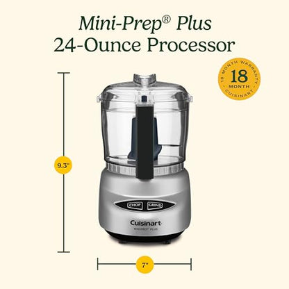 Cuisinart Mini-Prep Plus Food Processor, 3 Cup Mini Food Processor to Chop Herbs, Vegetables, and Hard Cheese, 3 Cup Work Bowl, Reversible Stainless Steel Blade, DLC-2A, White