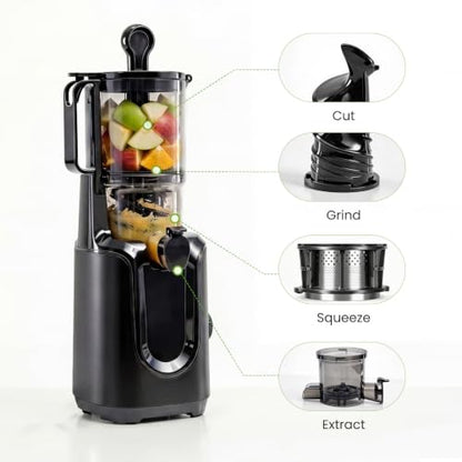KMFurnila Juicer Machines, Electric Slow Masticating Cold Press Juicer