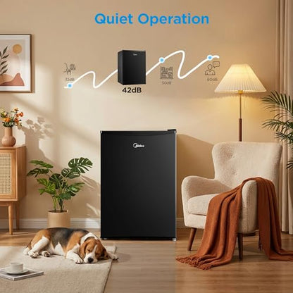 Midea 2.7 Cu.ft Mini Fridge, Energy Star Certified, Low Noise for Office