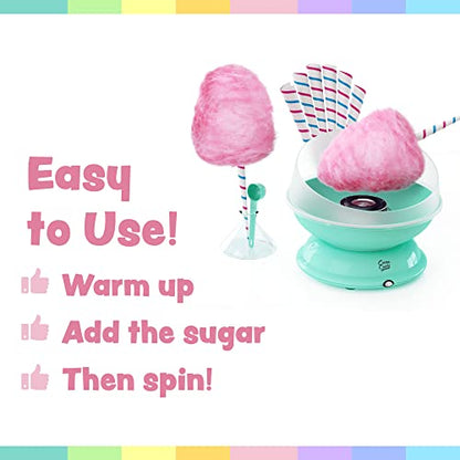 Cotton Candy Express BB1000-S Cotton Candy Machine, Easy To Use and Clean Nostalgia and Fun Comes with Instruction Manual and Tip Card,Teal