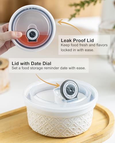 12 oz Ramekins with Lids Oven Safe, Creme Brulee Ramekins with Covers, Ceramic Small Baking Dishes Set of 4, Souffle Dishes Bowls Dishwasher Safe, Mothers Day Gifts for Mom