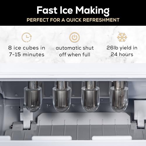 Igloo Ice Maker Countertop, Portable Ice Maker with Handle, 26lbs, Black