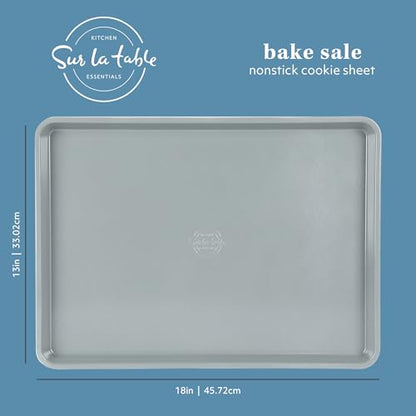 Sur La Table Kitchen Essentials Bake Sale Large 18 X 13 Inch PFA Free Ceramic Nonstick Cookie/Baking Sheet - Linen White