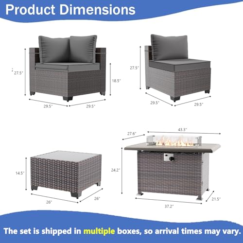 RTDTD 13 Pieces Outdoor Patio Furniture Set,Grey