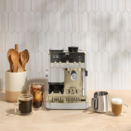 Ninja Luxe Café Mini Plus with AutoFroth, Amazon Exclusive Bone & Champagne