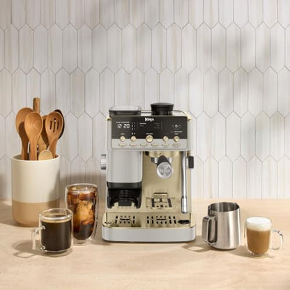 Ninja Luxe Café Mini Plus with AutoFroth, Amazon Exclusive Bone & Champagne