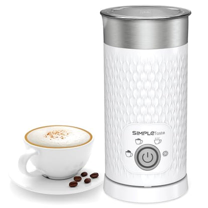 SIMPLETASTE Milk Frother, 4-in-1 Electric Milk Steamer, Automatic Warm and Cold Foam Maker and Milk Warmer for Latte, Cappuccinos, Macchiato, Hot Chocolate