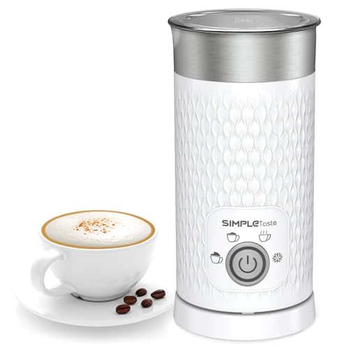 SIMPLETASTE Milk Frother, 4-in-1 Electric Milk Steamer, Automatic Warm and Cold Foam Maker and Milk Warmer for Latte, Cappuccinos, Macchiato, Hot Chocolate