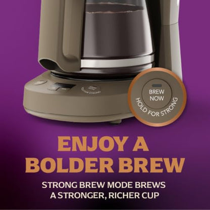 Mr. Coffee® 12 Cup Programmable Coffee Maker with Strong Brew Mode, Auto-Pause, Chai Cream