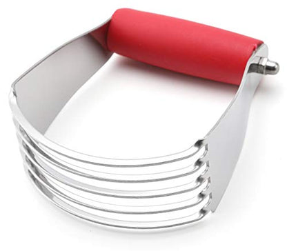 Spring Chef Dough Blender, Top Professional Pastry Cutter, Heavy Duty Baking Tool with Stainless Steel Blades, Medium Size, Red