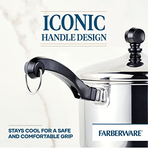Farberware Classic Series Stainless Steel Sauce Pan with Lid, 2-Quart, Sauce Pans for the Kitchen, Silver