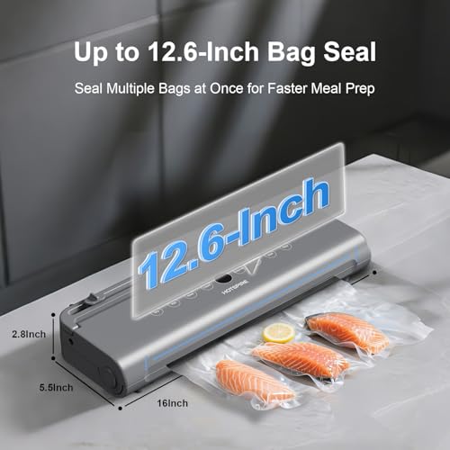 HOTSPIRE Food Vacuum Sealer Machine, Powerful & Continuous Vacuum Sealing for Kitchen Storage & Meal Prep, Wet & Dry Food Sealing, Detachable Upper & Lower Design for Easy Cleaning, Includes 50 Bags