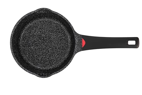 1.3 Quart Sauce Pan with Glass Lid - 6.2 Inch, Non-Stick Ceramic Coating, Induction Compatible, Even Heating - Easy Clean, Non-Toxic, Soft Cool Handle by Cainfy
