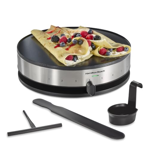 Hamilton Beach Electric Crepe Maker With 13” Ceramic Nonstick Griddle