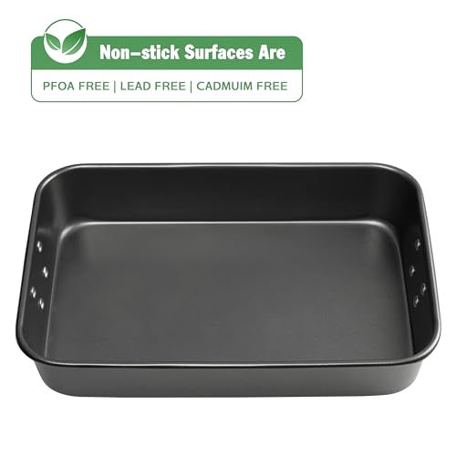Tiawudi Lasagna Pan with Handles, 15x10x3 Inch Bakeware for Oven, Nonstick Rectangular Roasting Pan, Deep Baking Dish for Cake and Brownie, Heavy Duty