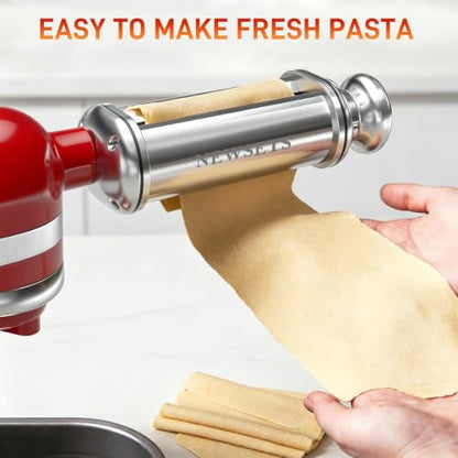 Pasta Roller for All KitchenAid Stand Mixer, Electric Dough Roller with 8 Different Thickness Adjustments, Stainless Steel Pasta Paker Attachment Kitchen Aid Accessories and Attachments
