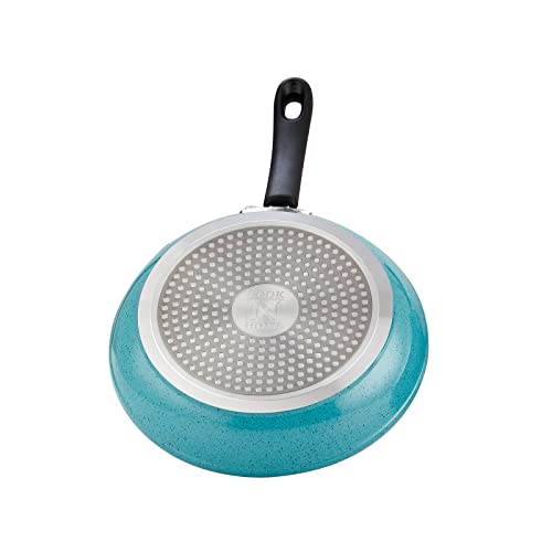 Cook N Home Nonstick Frying Pans Set 3 Piece, 8, 9.5, 11-Inch Kitchen Cooking Skillets Saute Fry Pan Induction Compatible, Turquoise