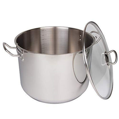 Camerons 20 Quart Stock Pot with Lid - 18/10 Professional Grade Tri-Ply Stainless Steel Stockpot - Commercial Grade Sauce Pot with Stick Resistant Interior, Stay Cool Handles & Induction Compatible
