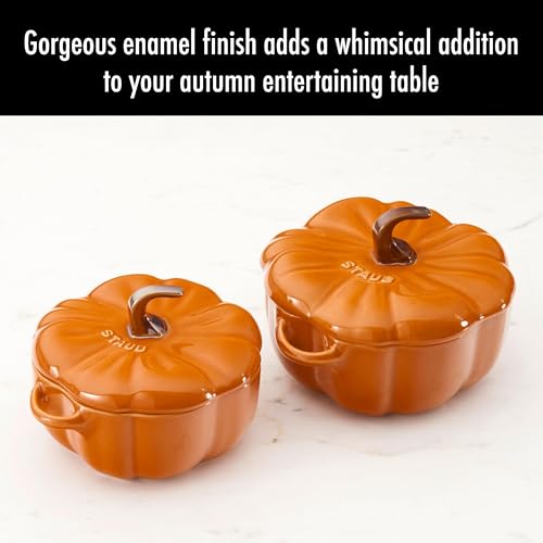 Staub Ceramic 16-oz Petite Pumpkin Cocotte - Burnt Orange