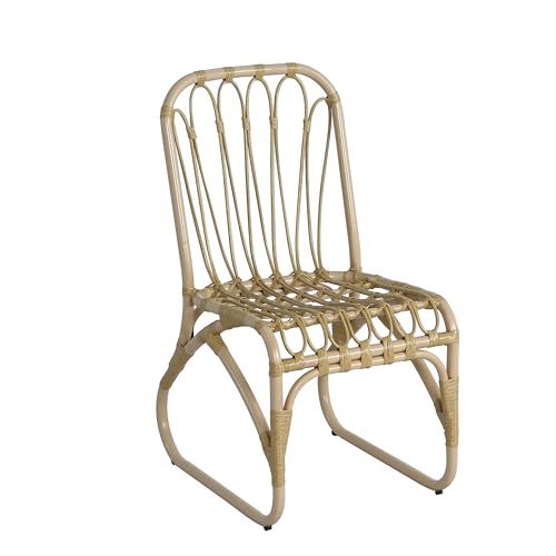 Christopher Knight Home Busby Acacia Wood Patio Dining Set for 4, Square Patio Dining Table and PE Wicker Chairs Set of 4, 5 Piece Outdoor Dining Set with Cushion, Teak+Light Beige