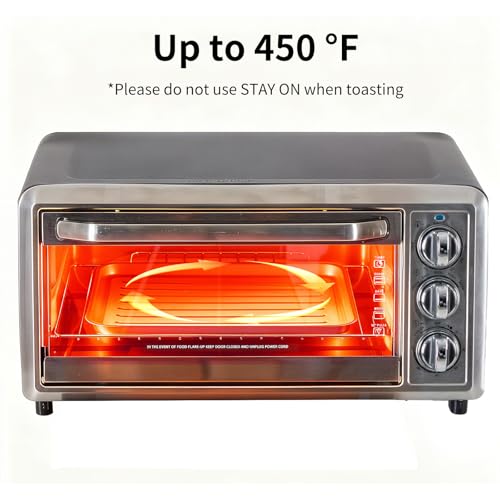 OLIXIS Toaster Ovens Countertop 19Quart, Bake, Toast, Broiler, Pizza and Warm, 1300W, 30 Min Timer, Fry Basket, Backing Pan and Rack Included, Up to 400°F