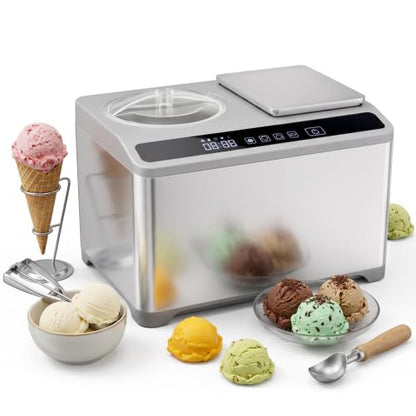 VNN 2.1Qt Soft & Hard Ice Cream Maker with Food Scale, No Pre-Freezing