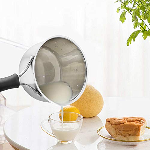 TeamFar 1 Quart Saucepan, Stainless Steel Saucepan with Lid, Small Sauce Pot Milk Pan Cookware for Home Cooking, Non Toxic & Healthy, Easy Clean & Dishwasher Safe