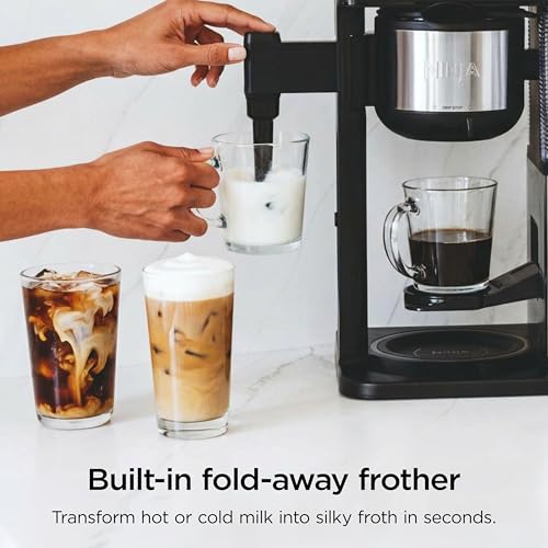 Ninja Specialty Coffee Maker | Includes 10-Cup Carafe, Fold-Away Frother, Permanent Filter & Removable, Dishwasher Safe Reservoir | 6 Brew Styles, 8 Cup to Travel Mug to Pot Sizes | Black | CM401