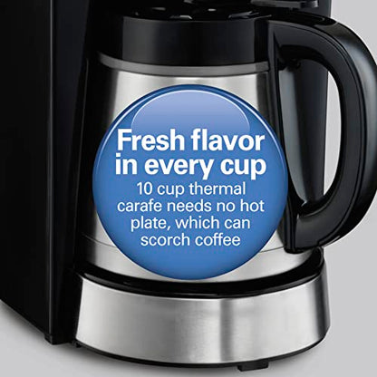 Hamilton Beach Programmable Drip Coffee Maker with 10 Cup Thermal Carafe
