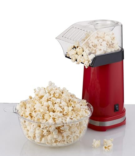 CULINARY CHEF PM102-RED Deluxe Hot Air Personal Popcorn Popper